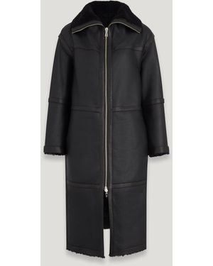 Belstaff Helix Mantel Für Damen Merino Shearling - Schwarz