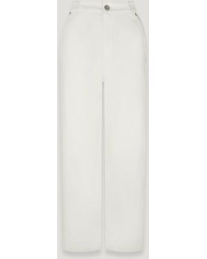Belstaff Pantaloni Carrick Donna Denim Con Lavaggio Rinse - Bianco