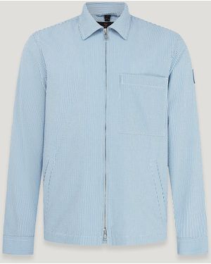 Belstaff Giacca-Camicia Channel Uomo Cotone/Nylon Seersucker - Blu