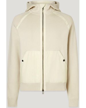 Belstaff Men's View Hooded Full Zip Cotton Milano Mix Media - Natural