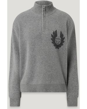 Belstaff Men's Competition Spray Graphic Knit Wool Blend - Grey
