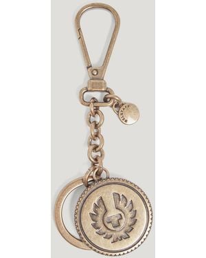 Belstaff Unisex Harding Metal Keyring - Natural