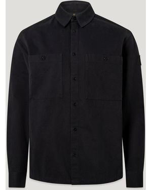 Belstaff Men's Outpost Shirt Cotton Herringbone - Black