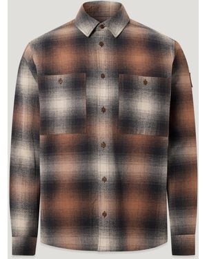 Belstaff Men's Outpost Shirt Brushed Cotton Flannel - Brown