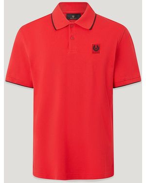 Belstaff Men's Tipped Polo Cotton Pique - Red