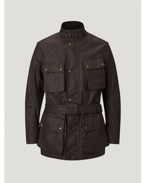 Belstaff Men's Trialmaster Motorcycle Jacket Waxed Cotton - Black