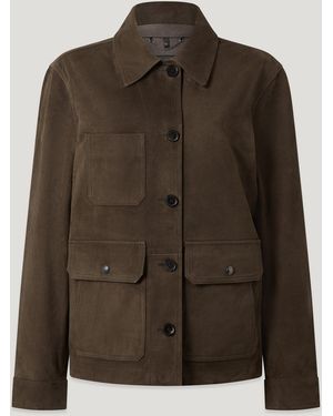 Belstaff Women's Trail Jacket Lightweight Suede - Brown