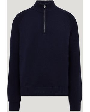 Belstaff Aspect Quarter Zip Jumper - Blue