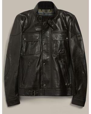 Belstaff Men's Gangster Icon Jacket Hand Waxed Leather - Black