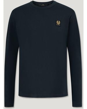 Belstaff Men's Long Sleeved T-shirt Cotton Jersey - Blue