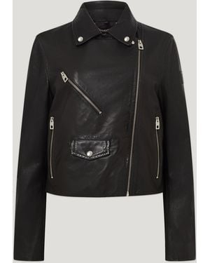Belstaff Women's Sienna Biker Jacket Lamb Nappa - Black