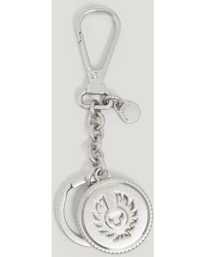 Belstaff Unisex Harding Metal Keyring - White