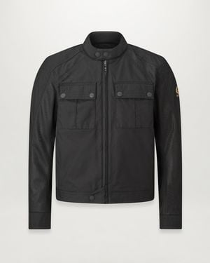 Belstaff Men's Temple Motorcycle Jacket Technical Nylon - Black