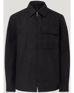 Belstaff Men's Cargo Overshirt Compact Technical Cotton - Black