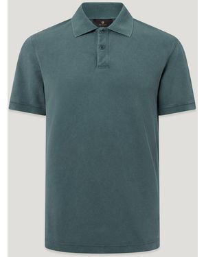 Belstaff Men's Valley Garment Dye Polo Cotton. Cotton - Blue