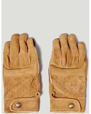 Belstaff Men's Montgomery Motorcycle Glove Goatskin Suede - Natural