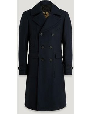 Belstaff Men's Milford Coat Wool Cashmere Blend - Blue