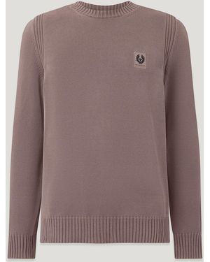 Belstaff Men's Watch Jumper Light Fade-out Garment Dye Cotton - Brown