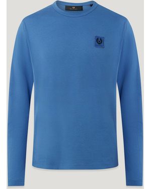 Belstaff Men's Long Sleeved T-shirt Cotton Jersey - Blue