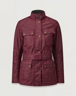 Belstaff Women's Trialmaster Motorcycle Jacket Waxed Cotton - Purple