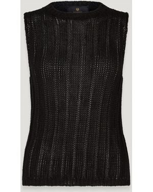 Belstaff Anchor Sleeveless Vest Linen - Black