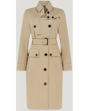 Belstaff Tt Trench Coat Stormcoat Gabardine Size Us 6 - Natural