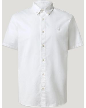 Belstaff Men's Short Sleeve Street Shirt Compact Cotton Oxford - White