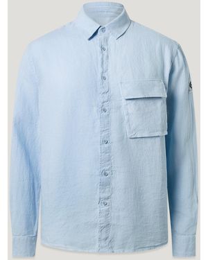 Belstaff Men's Scale Shirt Garment Dyed Linen - Blue