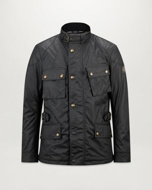 Belstaff Men's Crosby Motorcycle Jacket Waxed Cotton - Black