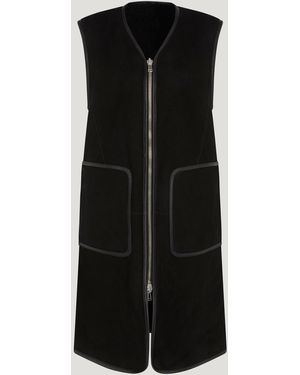 Belstaff Chaleco Reversible Foundry Para Mujer Piel De Oveja Merina - Negro