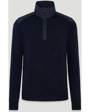 Belstaff Kilmington Quarter Zip Jumper - Blue