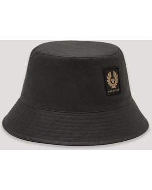 Belstaff Unisex Bucket Hat Waxed Cotton - Black