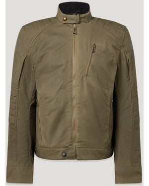 Belstaff Men's Humber Motorcycle Jacket Waxed Cotton - Green