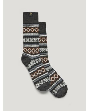 Belstaff Thistle Fair Isle Socks - White
