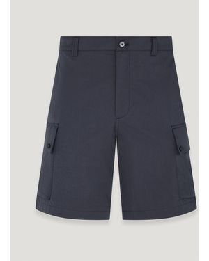 Belstaff Pantaloncini Drome Uomo Gabardine Di Misto Cotone - Blu