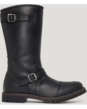 Belstaff Men's Endurance Motorcycle Boots Grain Leather - Black