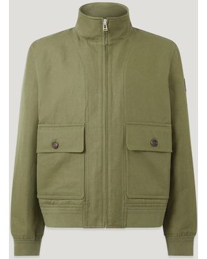 Belstaff Men's Helston Jacket Tailored Linen Cotton Twill - Green