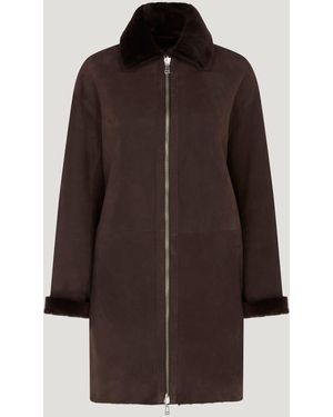 Belstaff Spelter Mantel Für Damen Merino Shearling - Braun