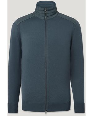 Belstaff Men's Kelby Zip Cardigan Merino Wool - Blue