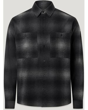 Belstaff Men's Outpost Shirt Brushed Cotton Flannel - Black