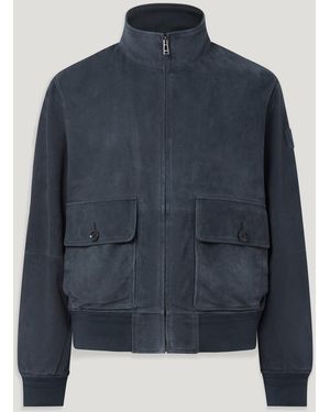 Belstaff Men's Seaway Jacket Flyweight Suede - Blue