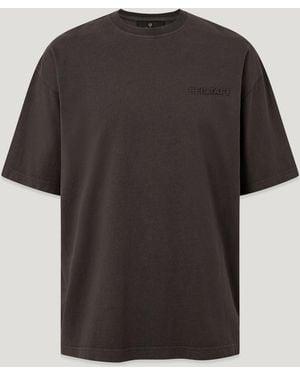 Belstaff Men's Competition Momentum T-shirt New Graphic Garment Dye Cotton - Black