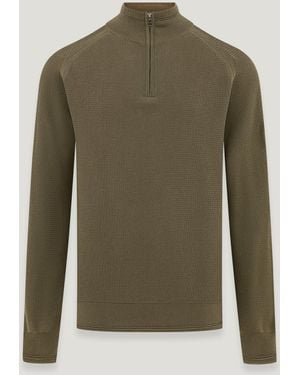 Belstaff Guide Quarter Zip Sweater - Green
