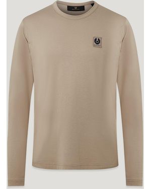 Belstaff Men's Long Sleeved T-shirt Cotton Jersey - Natural