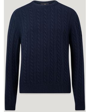 Belstaff Men's Westport Crew Neck Wool Cotton Blend - Blue