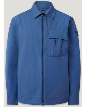 Belstaff Men's Cargo Overshirt Compact Technical Cotton - Blue