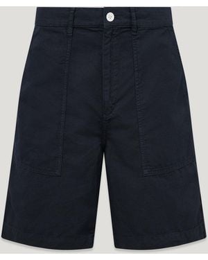 Belstaff Men's Maritime Short Garment Dye Cotton Linen - Blue