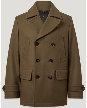 Belstaff Men's Milford Peacoat Wool Cashmere Blend - Green