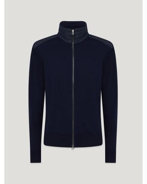 Belstaff Kelby Zip Cardigan Merino Wool - Blue
