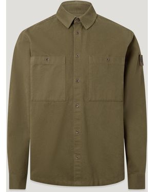 Belstaff Men's Outpost Shirt Cotton Herringbone - Green